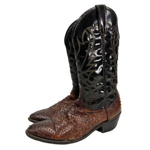 Vintage Laredo Snakeskin Western Cowboy Boots Brown Women’s Size 10.5 D USA Made